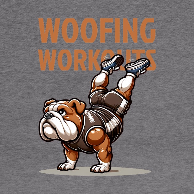 Woofing Workouts: Bulldog Tackles HSPU by Purrformance Wear